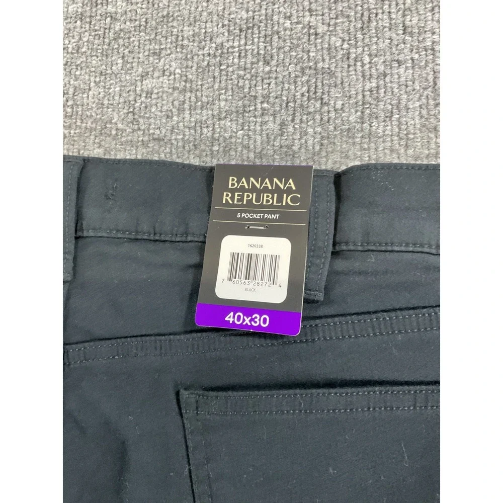 Banana Republic 5 Pocket Pants Men's 40x30 Black Stretch Casual New With Tags